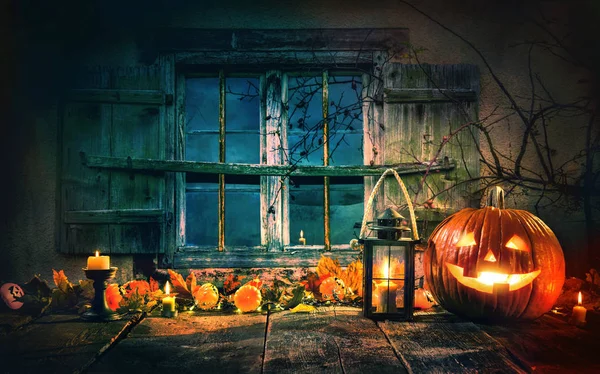 Cabeza de calabaza de Halloween jack linterna — Foto de Stock