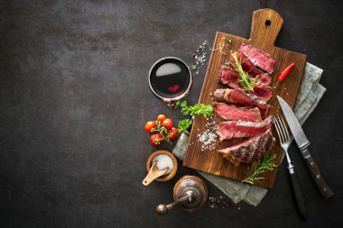 Orta nadir ızgara Dana Antrikot biftek dilimlenmiş