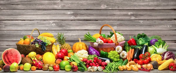 Zöldség és gyümölcs háttér — Stock Fotó