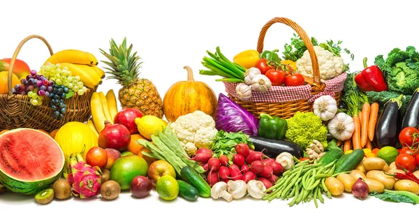 Овощи и фрукты фон — стоковое фото