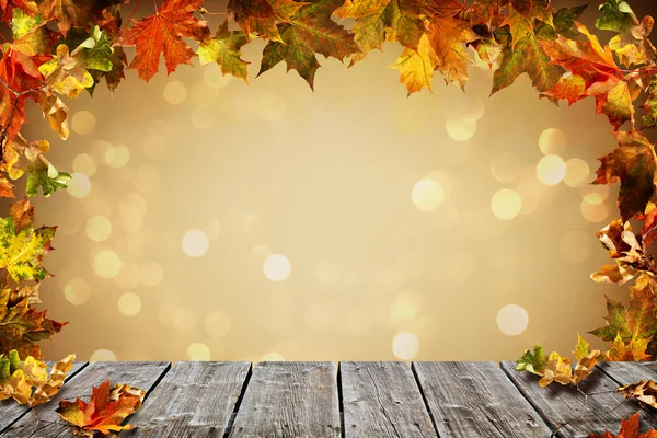 Autumn background with falling leaves — Stock Photo, Image