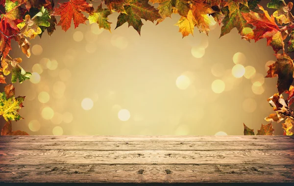 Autumn background with falling leaves — Stock Photo, Image