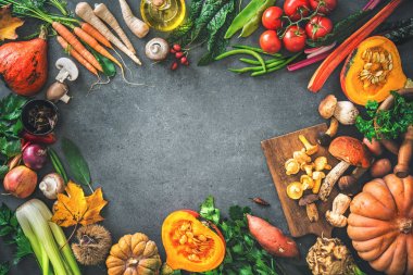 Şükran veya Noel yemekler için geleneksel sonbahar sebze malzemeler