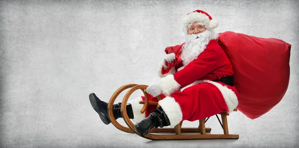 Santa Claus on his sledge — Stock Photo, Image