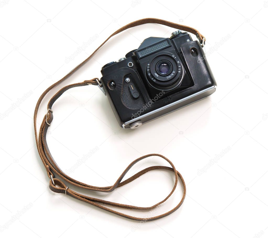 Vintage camera isolate on white background