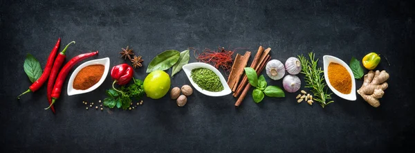 Various herbs and spices — Stock Photo, Image