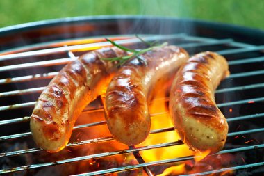 Barbekü piknik bir çayır üzerinde