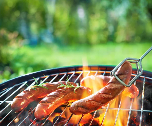 Grillpicknick auf einer Wiese — Stockfoto