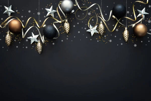 Karácsonyi dekoráció sötét háttér — Stock Fotó