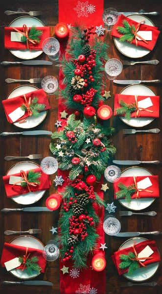 Koncepcja świątecznego nakrycia stołu — Zdjęcie stockowe