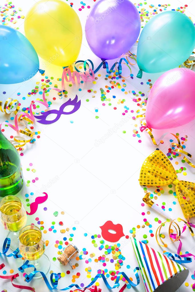 Background for carnival, birthday, New Year or other festivities