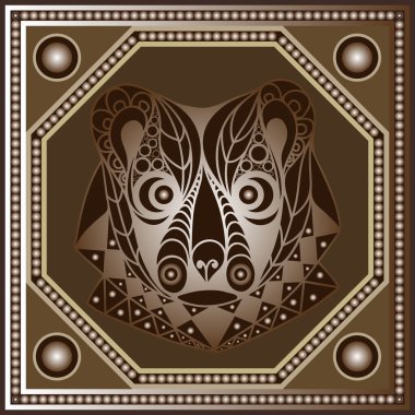 Bir totem 24 ile Etnik Maya doku