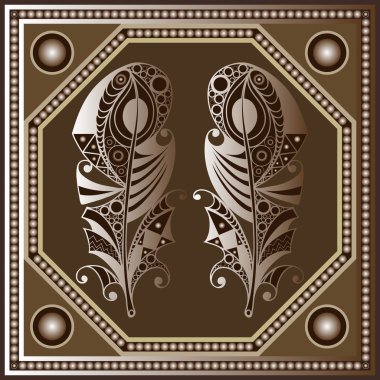 Bir totem 25 ile Etnik Maya doku