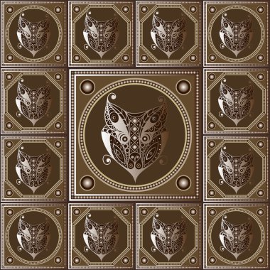 Bir totem 46 ile Etnik Maya doku