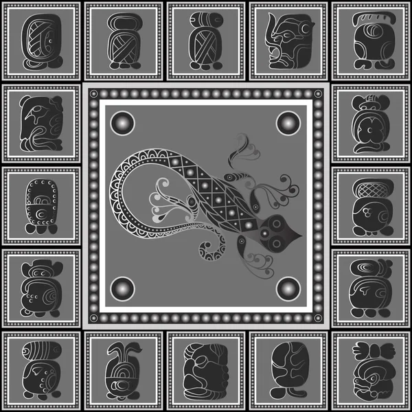 Textura Maya étnica con un tótem 59 — Archivo Imágenes Vectoriales