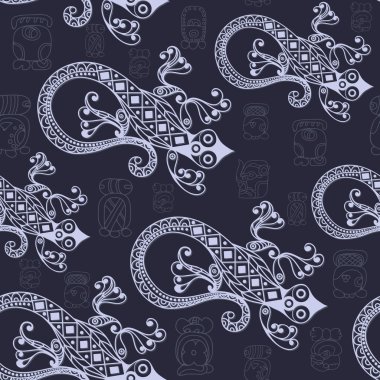 Bir totem 29 ile Etnik Maya doku