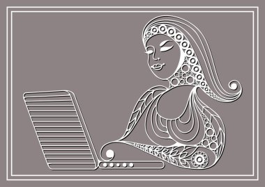 Bir bilgisayar kullanıcı 26 ile grafik illüstrasyon