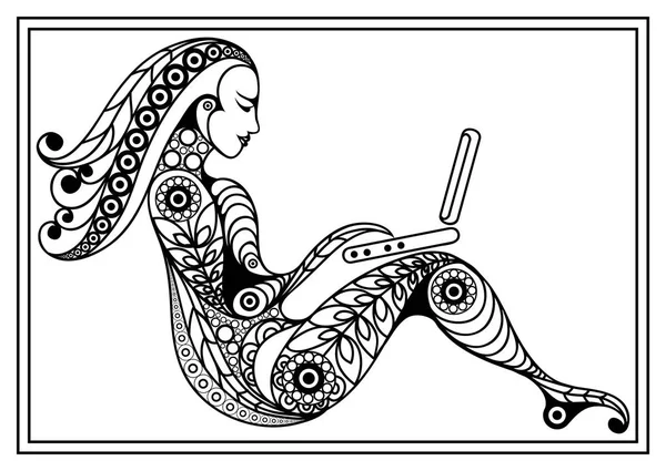 Графическая иллюстрация с пользователем компьютера 39 — стоковый вектор