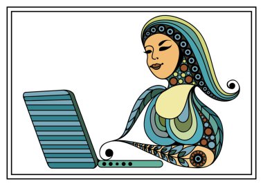 Bir bilgisayar kullanıcı 16 ile grafik illüstrasyon