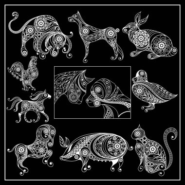 Evcil hayvan animals_set 3 grafik resmini