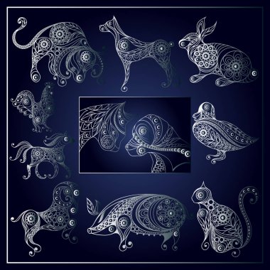 Evcil hayvan animals_set 2 grafik resmini