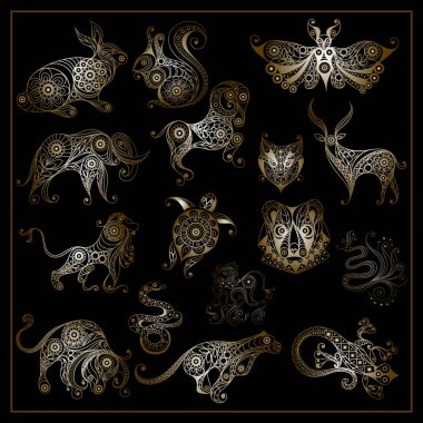 Vahşi animals_set 1 grafik resmini