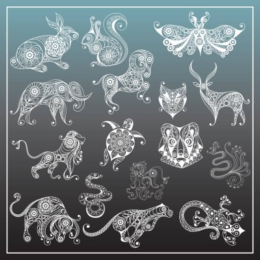 Vahşi animals_set 5 grafik resmini