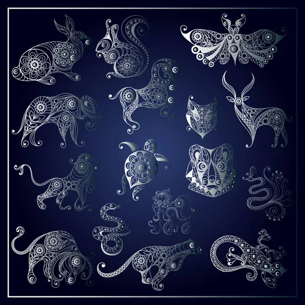 Графическая иллюстрация диких животных _ set 2 — стоковый вектор