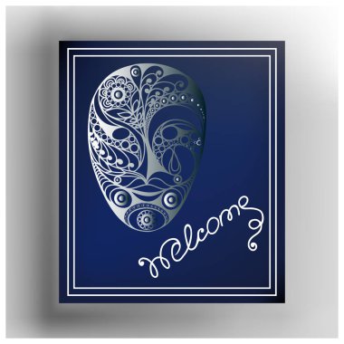 Dekoratif maskesi 17 grafik illüstrasyon