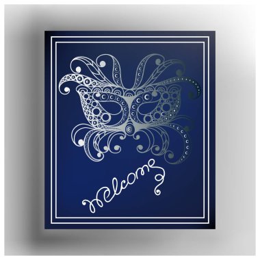 Dekoratif maskesi 15 grafik illüstrasyon