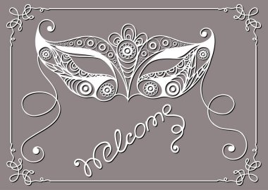 Dekoratif maskesi 21 grafik illüstrasyon