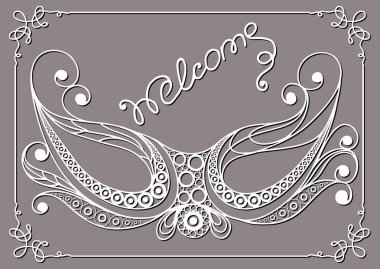 Dekoratif maskesi 23 grafik illüstrasyon