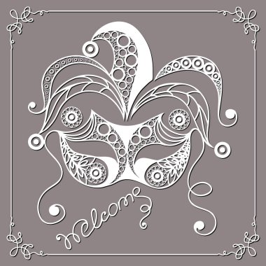 Dekoratif maskesi 22 grafik illüstrasyon