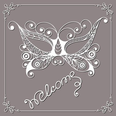 Dekoratif maskesi 24 grafik illüstrasyon