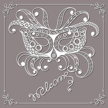 Dekoratif maskesi 25 grafik illüstrasyon