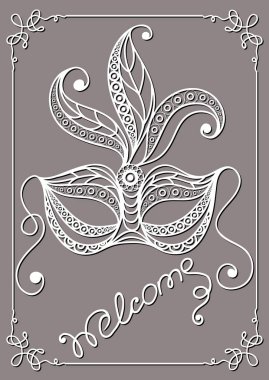 Dekoratif maskesi 28 grafik illüstrasyon