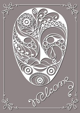 Dekoratif maskesi 27 grafik illüstrasyon