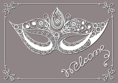 Dekoratif maskesi 29 grafik illüstrasyon