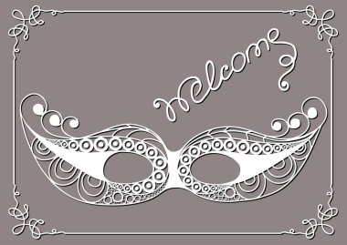 Dekoratif maskesi 30 grafik illüstrasyon