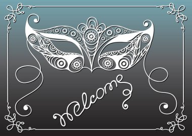 Dekoratif maskesi 31 grafik illüstrasyon