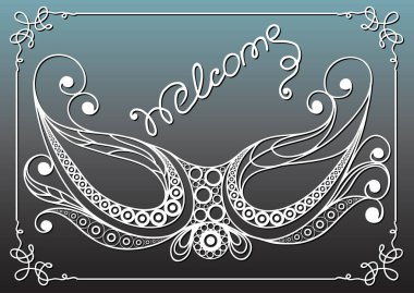 Dekoratif maskesi 33 grafik illüstrasyon