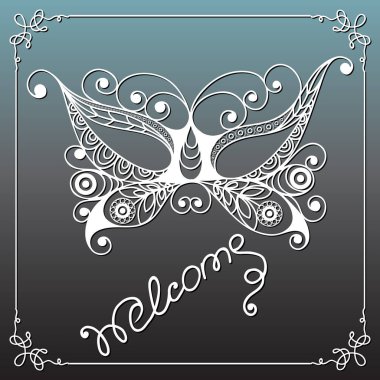 Dekoratif maskesi 34 grafik illüstrasyon