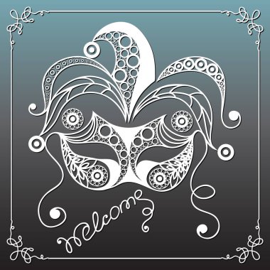 Dekoratif maskesi 32 grafik illüstrasyon