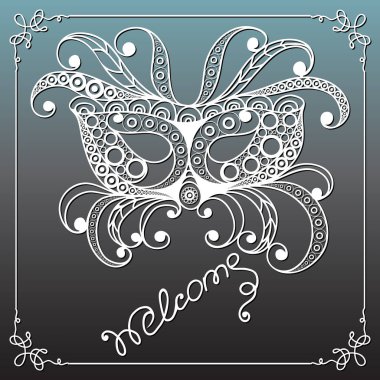 Dekoratif maskesi 35 grafik illüstrasyon