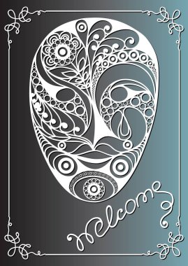 Dekoratif maskesi 37 grafik illüstrasyon