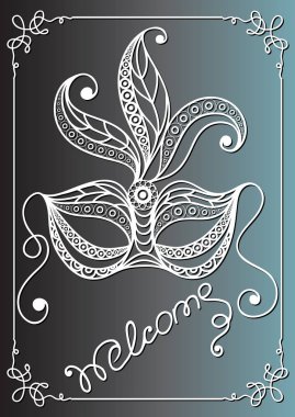 Dekoratif maskesi 38 grafik illüstrasyon