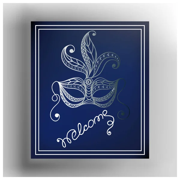 Illustrazione grafica con una maschera decorativa 18 — Vettoriale Stock