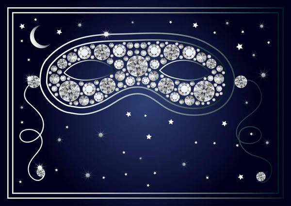 Illustration graphique du masque avec diamants 40 — Image vectorielle