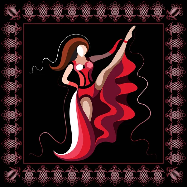Graphical illustration with the cabaret dancer 4 — Stock Vector
