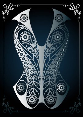 Dantel iç çamaşırı 14 ile grafik illüstrasyon